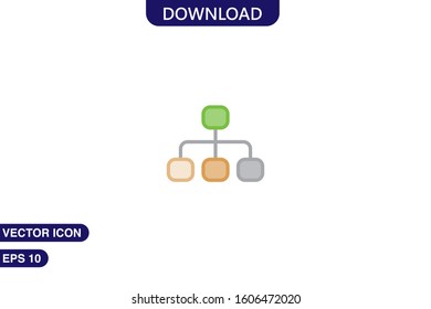 Sitemap icon in trendy flat style isolated on white background vector illustration