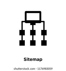 Sitemap icon vector isolated on white background, logo concept of Sitemap sign on transparent background, filled black symbol