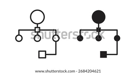 Sitemap icon for web designs. outline and clipart icons set