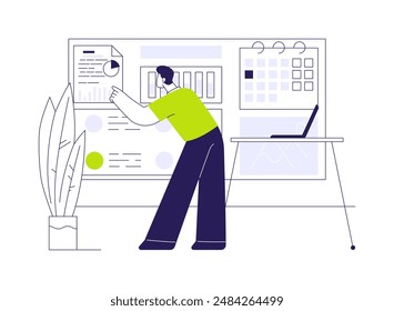 Sitemap and information architecture abstract concept vector illustration. UX designer thinking about sitemap structure, IT company worker, software development business abstract metaphor.