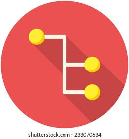 Sitemap, icono plano moderno con sombra larga