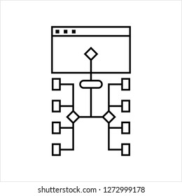 Sitemap Navigation Icon, Web Site Map Navigation Icon Vector Art Illustration