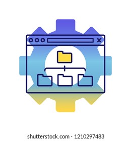 Sitemap Optimization Color Icon. Site Content Organization. Web Site Map Optimization. SEO. Data Organization. XML Sitemap. Isolated Vector Illustration