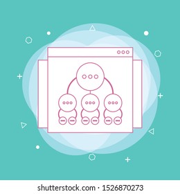Sitemap optimization linear icon. Site organization. Thin line illustration. Web site map optimization. Concept of line icon