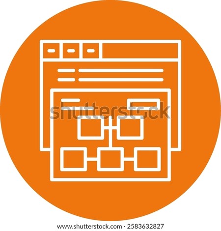 Sitemap Outline Circle Style Icon Design