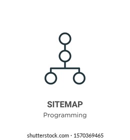 Sitemap outline vector icon. Thin line black sitemap icon, flat vector simple element illustration from editable seo concept isolated on white background