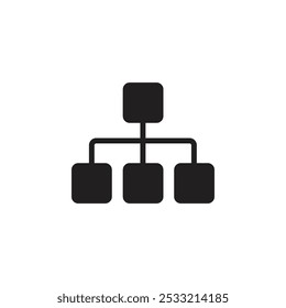 Sitemap reverse icon Flat line illustration