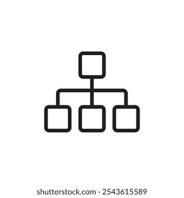 Sitemap icono inverso Ilustración de línea plana