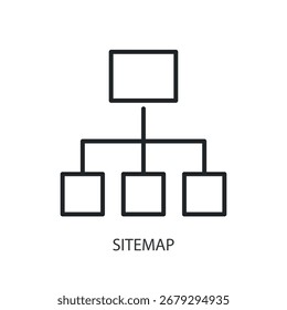 Ícones de vetor de linha fina do mapa do site.