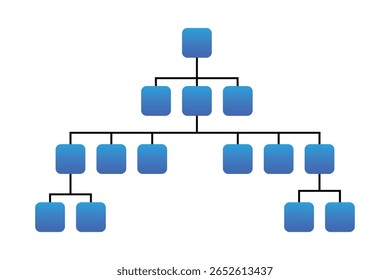 Icono de Vector del mapa del sitio. El mapa ramificado permite informar a los motores de búsqueda sobre la estructura actual del Sitio web o una navegación más conveniente del mapa del sitio para el usuario. Concepto de negocio de optimización de motores de búsqueda