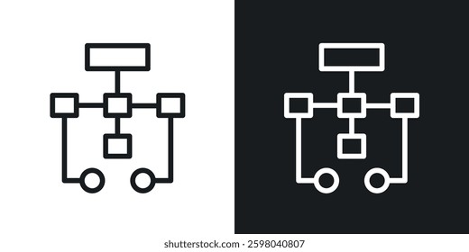 Sitemap vector icon set in black and white color.