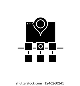 Sitemap web structure black icon, vector sign on isolated background. Sitemap web structure concept symbol, illustration 