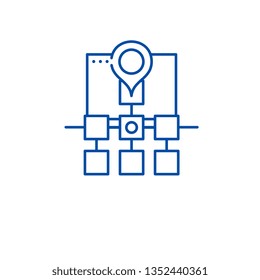 Sitemap web structure line icon concept. Sitemap web structure flat  vector symbol, sign, outline illustration.