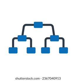 Sitemaps Generator Flat Blue Icon Isolate On White Background Vector Illustration | Seo Icons