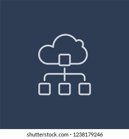 Sitemaps icon. Trendy flat vector line Sitemaps icon on dark blue background from Technology collection. 