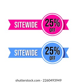 Sitewide sale shopping discount label icon sign design vector