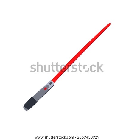 sith light saber cartoon. force blade, hilt crystal, plasma weapon sith light saber sign. isolated symbol vector illustration