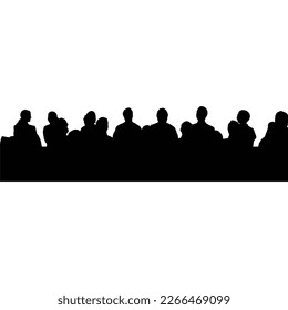 siting people, set of vector silhouettes