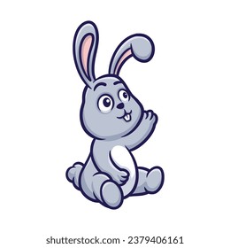 Siting Rabbit Creative Cartoon Illustration