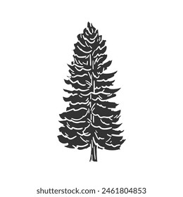 Sitka Spruce Icon Silhouette Illustration. Tree Vector Graphic Pictogram Symbol Clip Art. Doodle Sketch Black Sign.