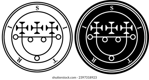 Sitri Bitru Sytry Spirit Hell Prince Viscount Dictionnaire Infernal Ars Goetia Demon Hell Logo Icon Sign Symbol Emblem Badge Transparent No Background Vector EPS PNG Clip Art