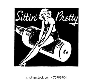 Sittin' Pretty - Retro Ad Art Banner