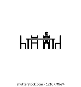 sitting alone, to early icon. Element of sitting posture icon for mobile concept and web apps. Glyph alone, to early icon can be used for web and mobile