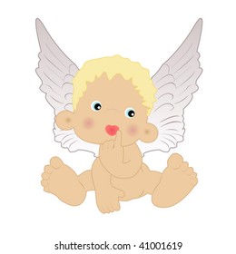 Sitting angel boy