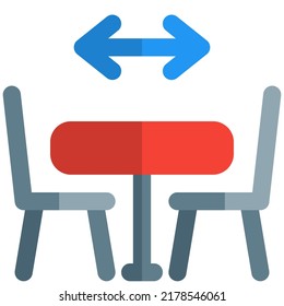Sitting arranged with distance apart from each other