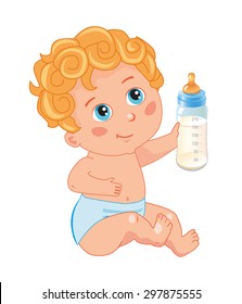 Sitting Baby And Feeding Bottle. Vector Cartoon Illustrations. Sitting Baby Toy. Sitting Baby Too Early. Sitting Baby Cartoon. Sitting Baby Games. Incredible Baby Sitting. Sitting Baby Buddha.