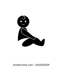 sitting baby icon. Element of children illustration. Premium quality graphic design icon. Signs and symbols collection icon for websites, web design, mobile app on white background