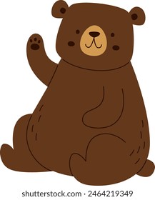 Sitting Bear Animal Vector Illustration