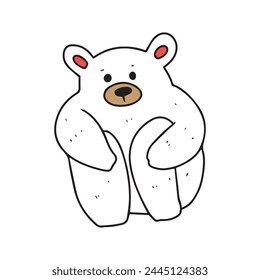sitting bear gesture animal isolated on white background