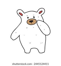 sitting bear gesture animal isolated on white background