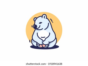 Diseño vectorial de ilustración de oso sentado