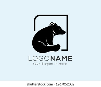 sitting bear logo design inspiration
