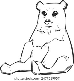 sitting bear vector illustration. cute bear vector. smile bear