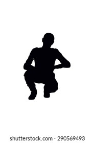 sitting boy's silhouette