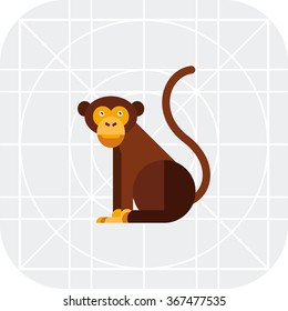 Sitting brown monkey