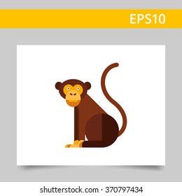 Sitting brown monkey