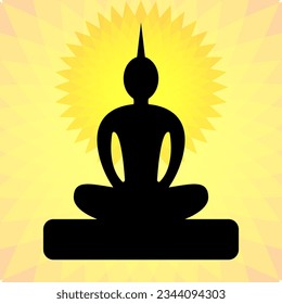 Sitting buddha figure icon. vector illustration.