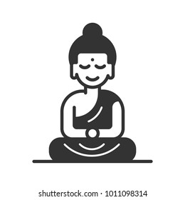 Sitting Buddha Icon. Buddhism Religion Symbol