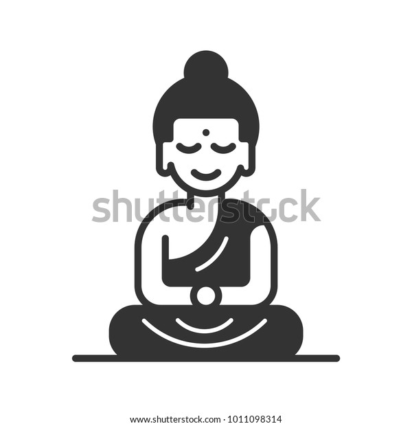 Sitzen Buddha Symbol Buddhismus Religiessymbol Stock Vektorgrafik Lizenzfrei