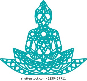 Sitting Buddha mandala vector file 