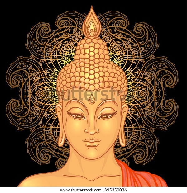 Download Sitting Buddha Over Ornate Mandala Round Stock Vector ...