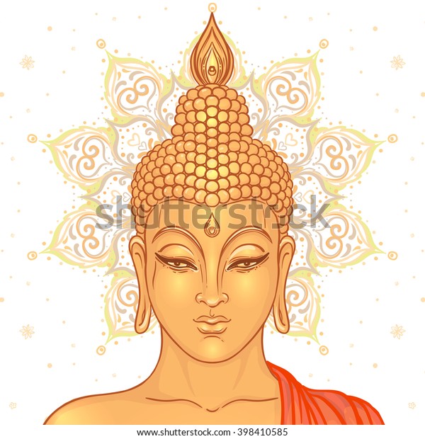 Download Sitting Buddha Over Ornate Mandala Round Stock Vector ...