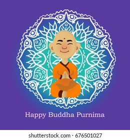 sitting buddha purnima vector