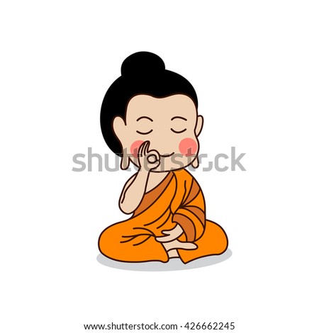 Sitting Buddha with raising right hand.