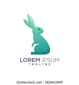 Sitting Bunny logo design ready to use