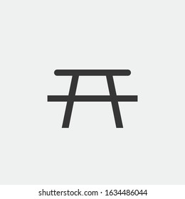 Sitting camp bench vector icon